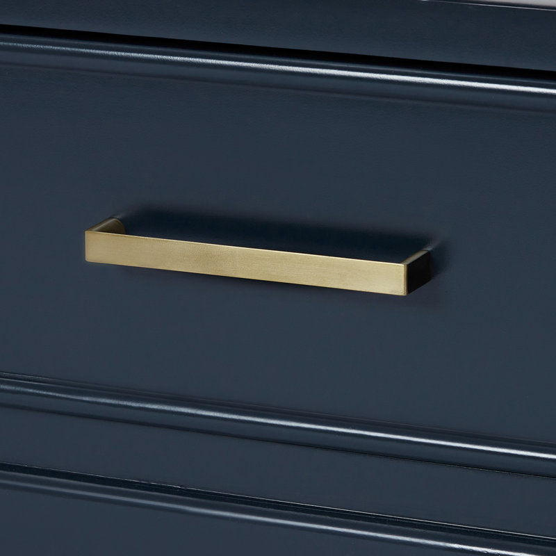 Ensemble de meuble-lavabo simple 42,25 po avec plateau en quartz Abshire, Bleu minuit