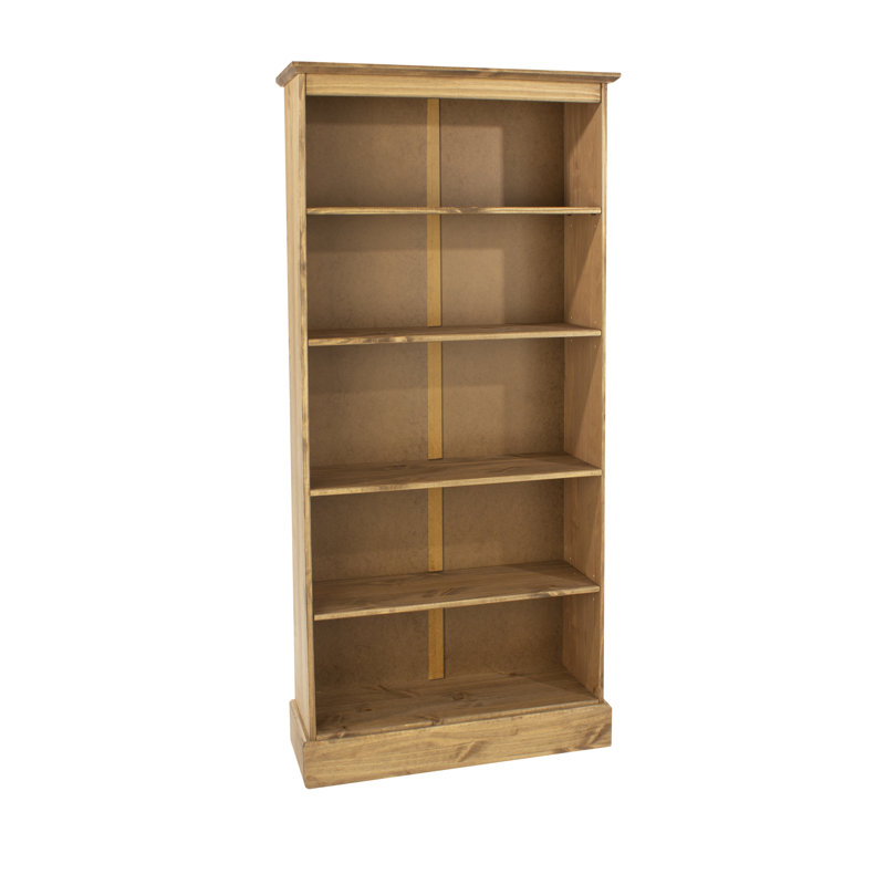Pursley 5 Shelf Tall Bookcase, Antique Wax, Country Farmhouse Design
