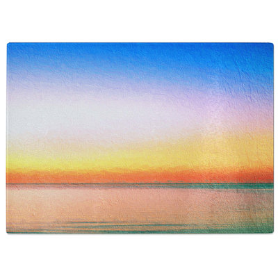 Tempered Glass Sunset upon the Horizon Chopping Board