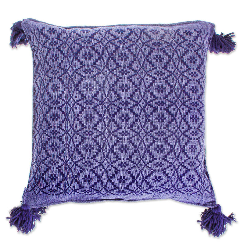 Housse de coussin en coton Oaxaca, Mauve