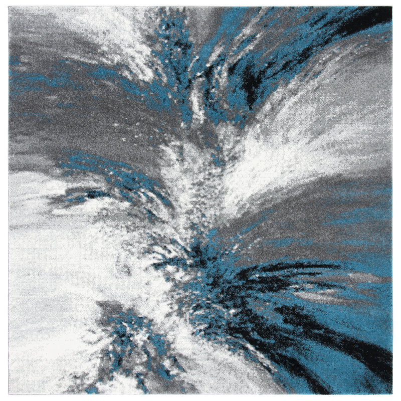 Donnovan Performance Abstract Rug, Square 8'
