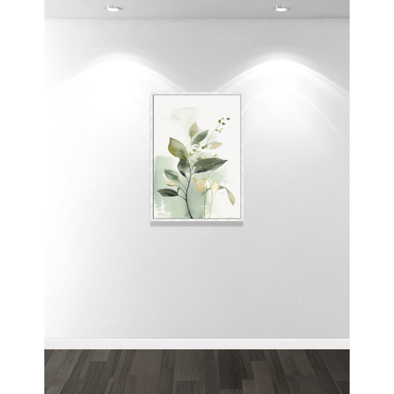 «Greenery Serenade II» par Irena Orlov, L 25,5 po x H 35,5 po, Grain de bois blanc, Framed Print