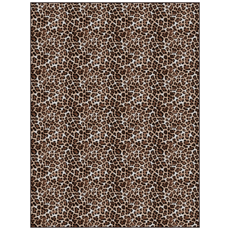 Kaira Soft Non-Slip Indoor Leopard Rug, Leopard, Rectangle 7'10" x 13'
