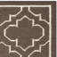 Tapis brun en soie de bananier / laine / coton tissé à la main à plat à motif géométrique Rodgers-773624399