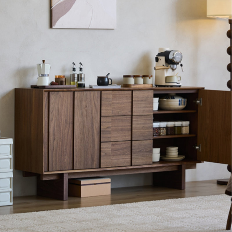Retro Large-Capacity Sideboard, Walnut, 31.5" H x 59.06" W x 15.75" D