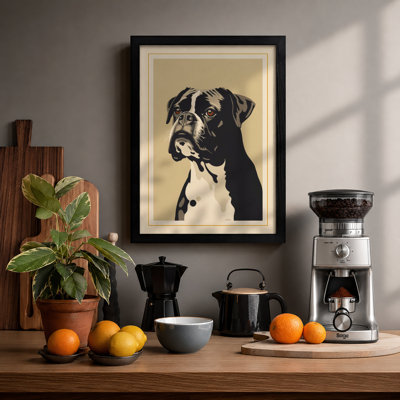 Boxer Portrait Modern - Framed Print