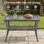 Table basse d'extérieur en osier de patio brun avec plateau en verre-497723400-497723401
