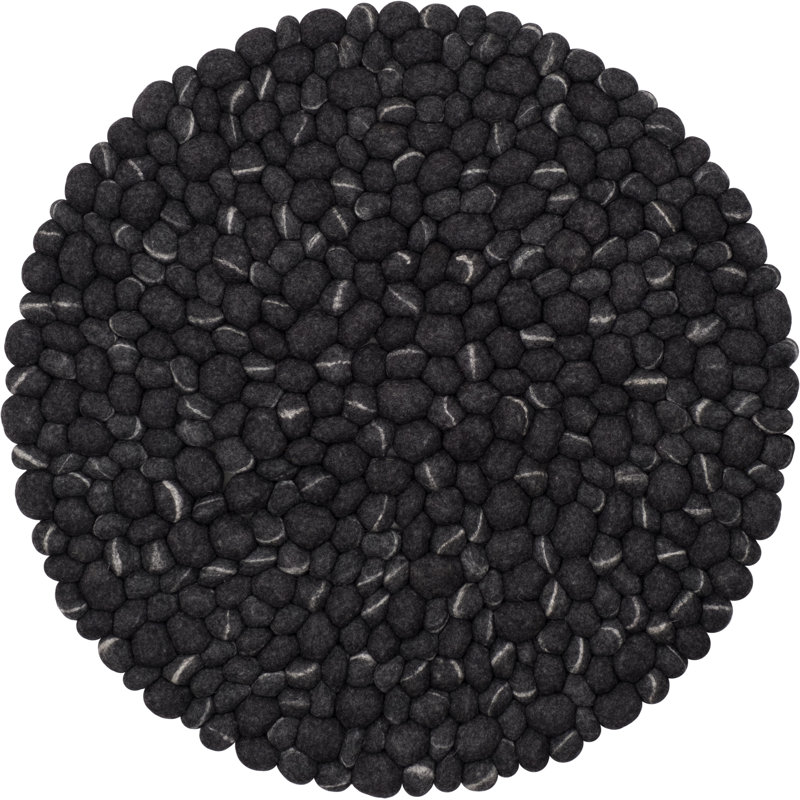Round Solid Colour Wool Hand Woven Area Rug, Round 70cm