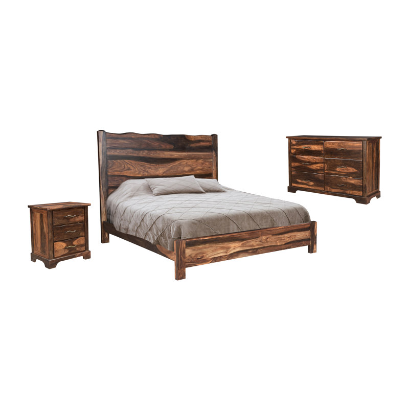 Chaliyah 3-piece Live Edge Solid Wood Bedroom Set, King