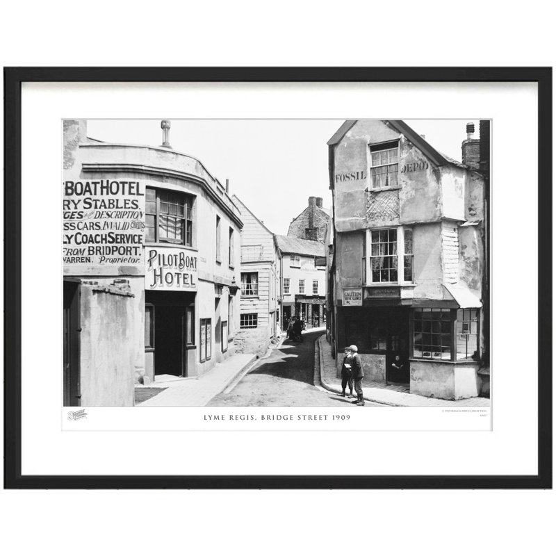 Lyme Regis, Bridge Street 1909 by Francis Frith - Single Picture Frame Print, 60cm H x 80cm W x 2.3cm D