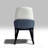White Solid Back Iron Chair(Set of 2)