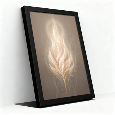 Art mural sur toile noir encadré pour le salon, la chambre à coucher, le bureau ou le vestibule - décoration murale décorative avec feuille de flamme