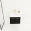 Meuble-lavabo de salle de bain avec lavabo - 24 po, lavabo en résine épaisse, charnières à fermeture en douceur, leurre châtaignier noir 24 po, désirs modernes, fermeture minimalement observable