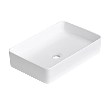 20" Rectangular White Ceramic Vessel Bathroom Sink