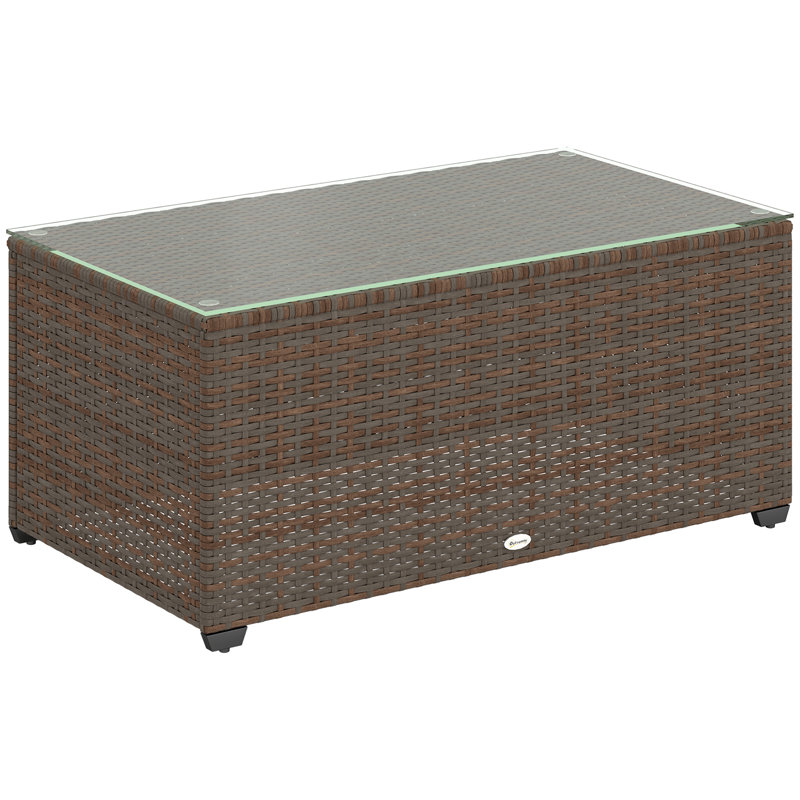 Metal Outdoor Side Table , 90cm cm W 50cm cm D, Brown