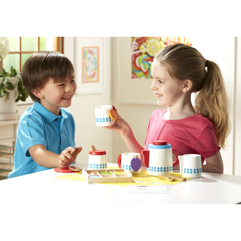 Colorful Wooden Steep & Serve Tea Set for Kids