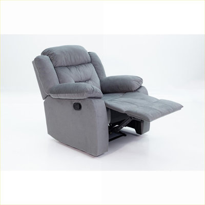 Recliners for Living Room, Contemporary Manual Motion Velvet Recliner Chair with Plush Armrests | Dark Gray | 37”W x 39”D x 40”H