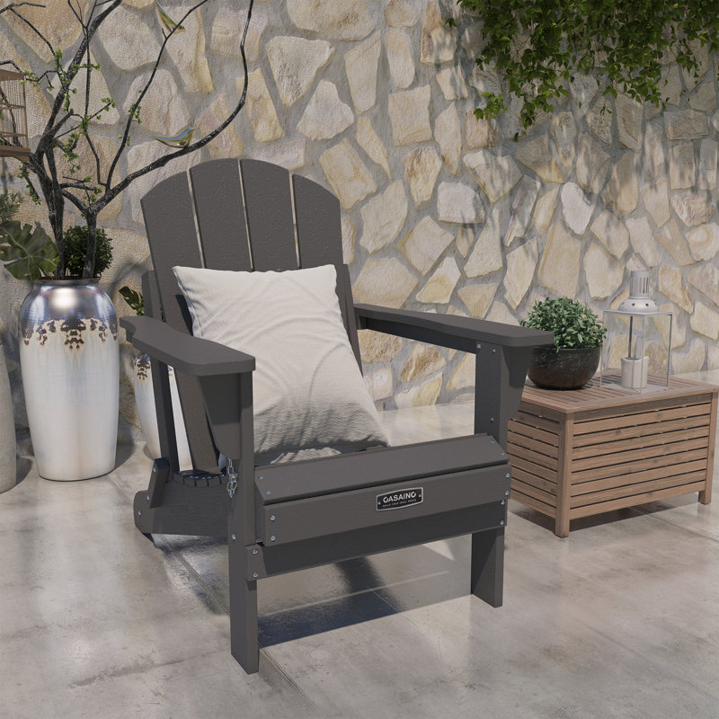 Chaise Adirondack pliable pour l'extérieur, Gris