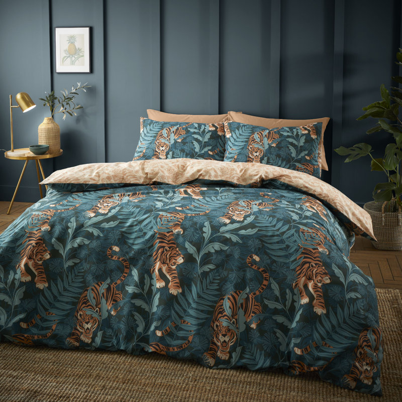 Tropic Tiger Leaf Duvet Cover Set, Single - 1 Pillowcase