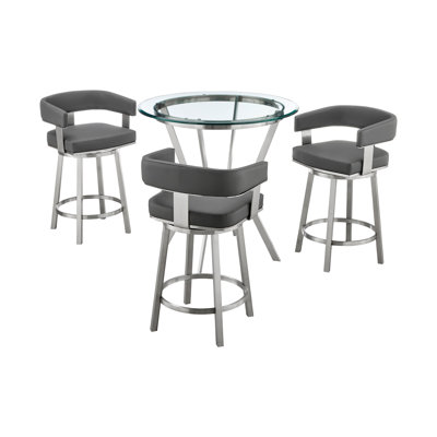 Glass Top Four Leg Dining Set