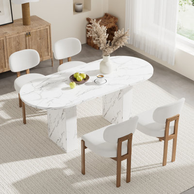 Oval Double Pedestal Kitchen Table Sets by Ivy Bronx