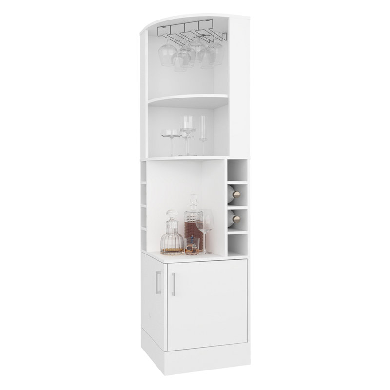 Meuble de coin avec rangement pour bouteilles de vin et porte-verres FOURITURE.
