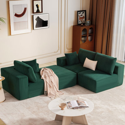 109" Modular Sectional Sofa With Deep Seat, Cloud Sectional Couch With L-Shape Chaise For Living Room Bedroom - Left Facing Chaise
