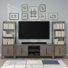 Iknoor Entertainment Wall for TVs up to 85 inches, Smoky Greige Finish