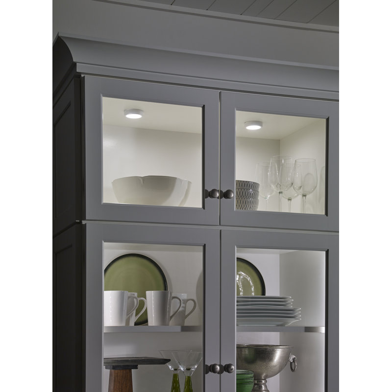 Lundergan LED Under Cabinet Puck Light, Textured White, 2700