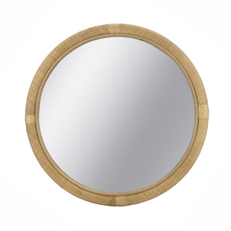 Miroir rond en rotin 31,9 po