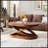 44 Inch Wood Oval Coffee Table With X-Shaped Base-1960573751