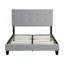 Lit plateforme tapissier grand format gris, tête de lit, support à lattes de bois, base de matelas, assemblage facile, pas besoin de sommier gris moderne avec base, pas besoin
