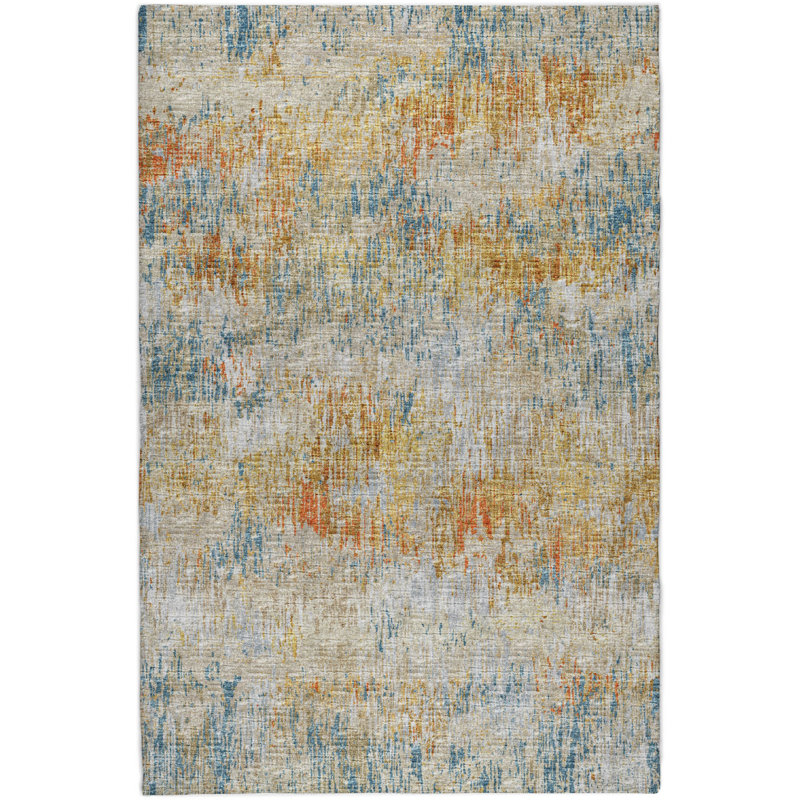 Premium Machine Washable Dream Shag ADS66 Soft Abstract Rug, Gilded, 5' x 7'6"