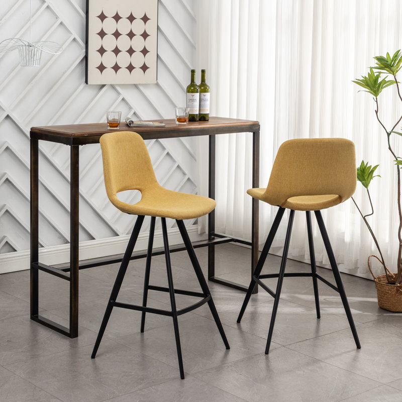 Ensemble de 2 tabourets de hauteur comptoir 28,25 po Porth, Jaune