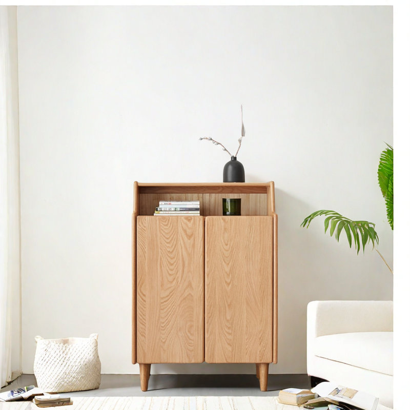 Armoire à chaussures en bois massif, Jaune
