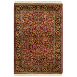Hand-Knotted High-Quality Red and Black Area Rug