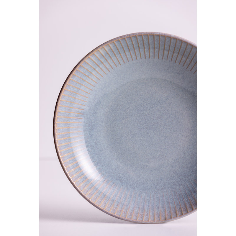 Reactive Linear Set Of 4 Pasta Bowls, Grey