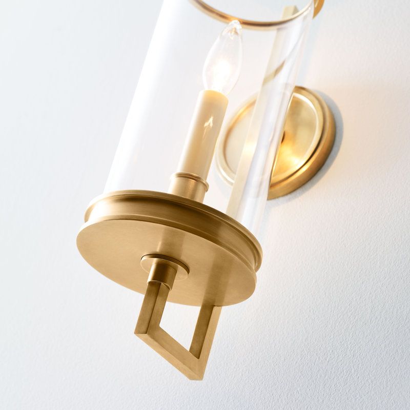 Chapman & Myers Glendon Small Hurricane Sconce, Antique-Burnished Brass