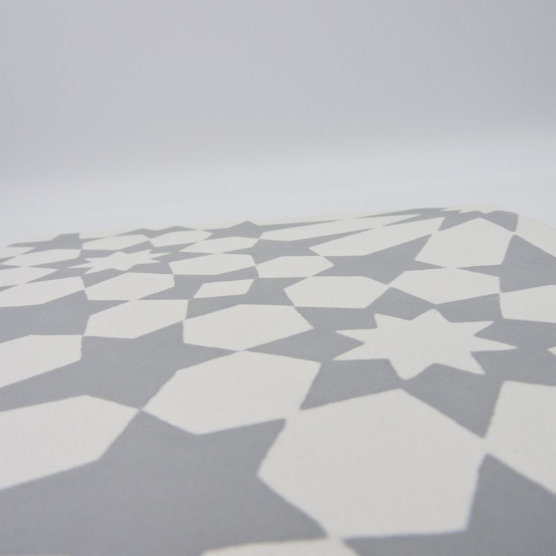 Agdal 8 in. x 8 in. Honed Tile, Gray/White