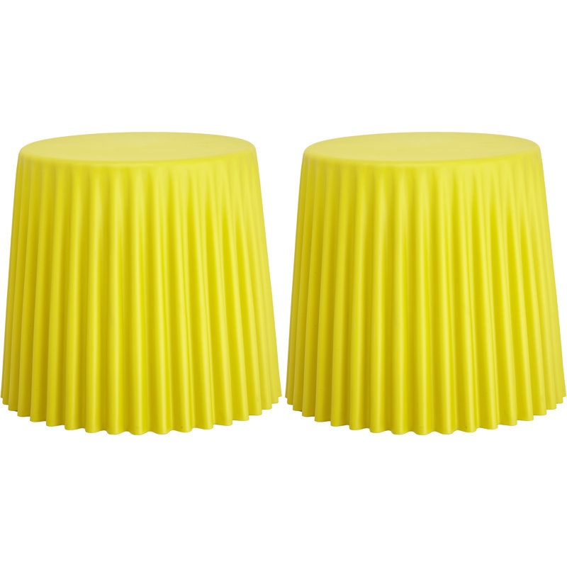Tabouret de rangement empilable bohémien Eclectic Global, Jaune