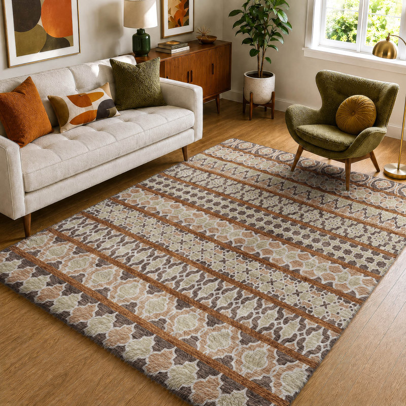 Tapis bohème shggy de rêve lavable à la machine de qualité supérieure, Chocolate, 3' x 5'