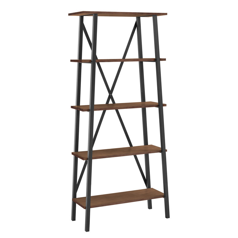 Étagère à livres en fer Isakson H 72 "x l 31,5", Brun