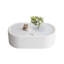 Table basse moderne ovale avec rangement caché et plateau en verre trempé-1320120189