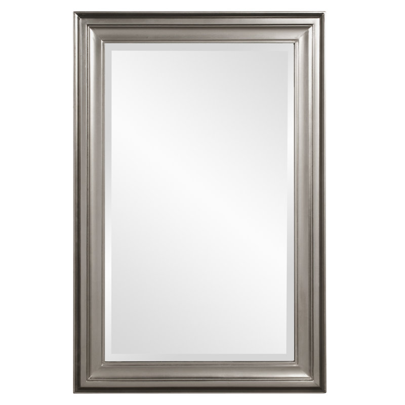 Cyrus Wood Rectangle Wall Mirror, Nickel