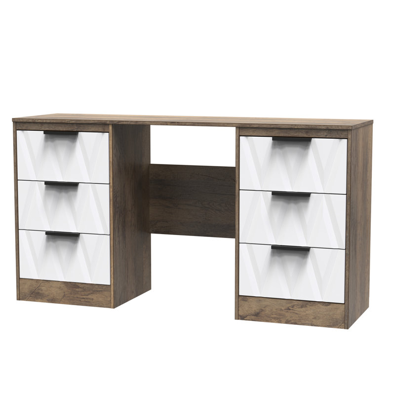 Besmir Dressing Table, White Matt/Vintage Oak