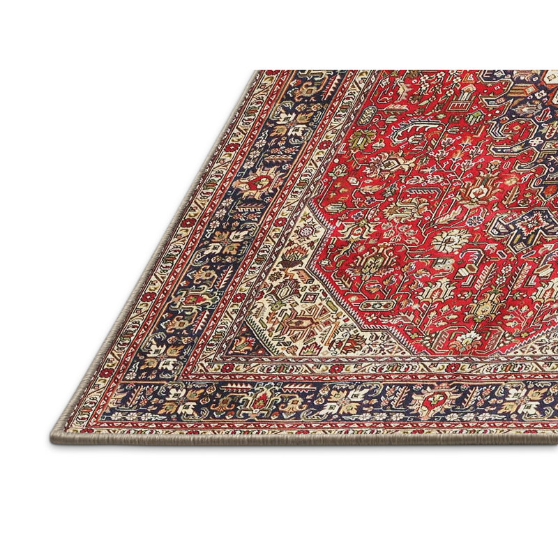 Tapis traditionnel rouge / noir Gershwin, Rectangle 4 pi x 6 pi