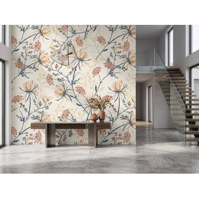 Panneau de papier peint floral