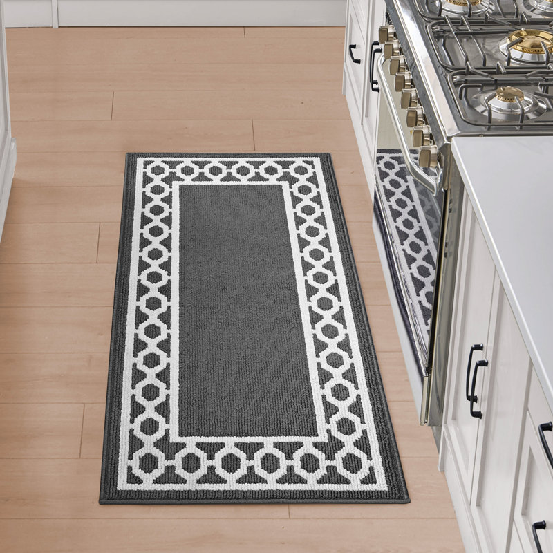 Jean Pierre New York Christine Border Machine Washable All Loop Tufted Rugs 1-Piece, Runner 2'2" x 6'