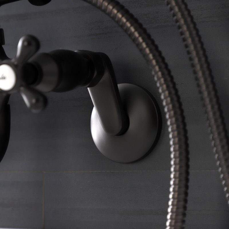 Kingston Brass Kingston Two-Handle Clawfoot Tub Faucet with Hand Shower, Oil Rubbed Bronze