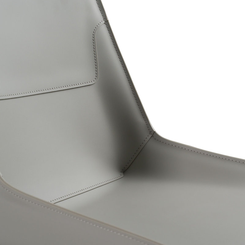 Merli - Chaises de salle à manger modernes en cuir, Gris clair